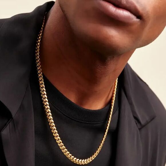 Golden stainless steel necklace 23.62 inches - Picture 5 of 7